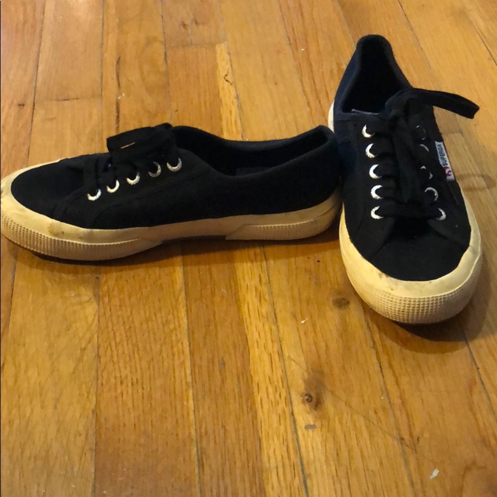 superga black low top sneakers
